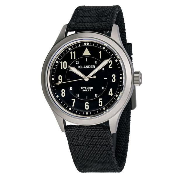 Islander Watch – Babylon HV1000 Titanium Solar Field Watch with Black Dial