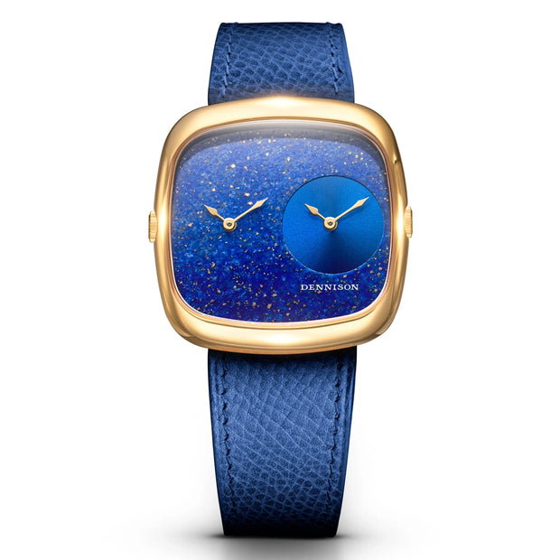 Dennison Watch – ALD Dual Time – Lapis & Blue Sunray In Gold