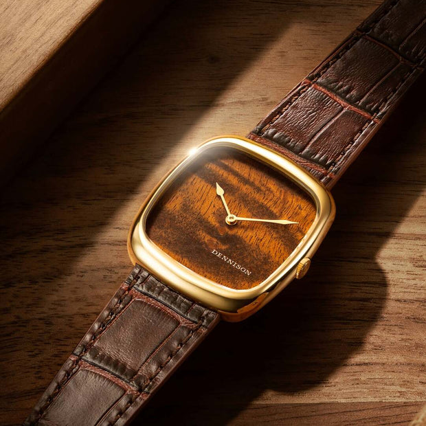 Dennison Watch – Natural Wood in Gold
