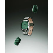 Dennison Watch – Natural Stone Malachite Stone In Steel