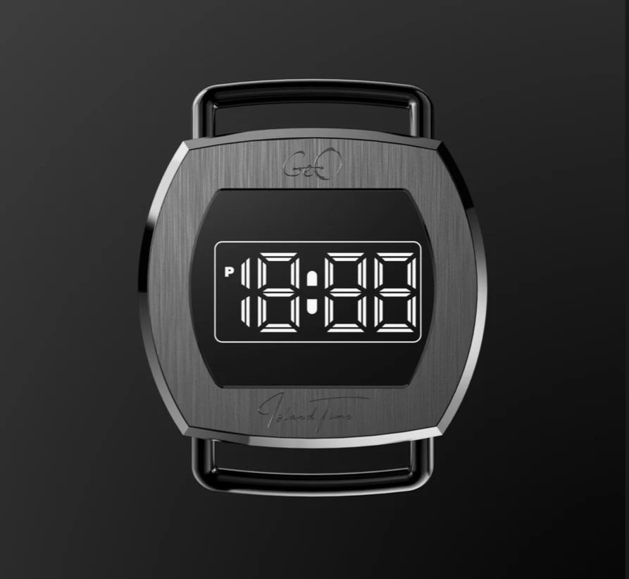 Geo Retro Future LED Digital Black Watch