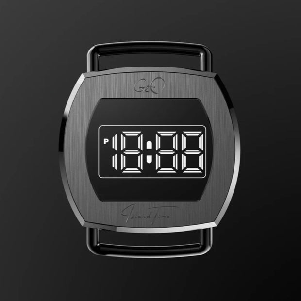 Geo Retro Future LED Digital Black Watch