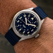Islander Watch – Babylon HV1000 Titanium Solar Field Watch with Blue Dial