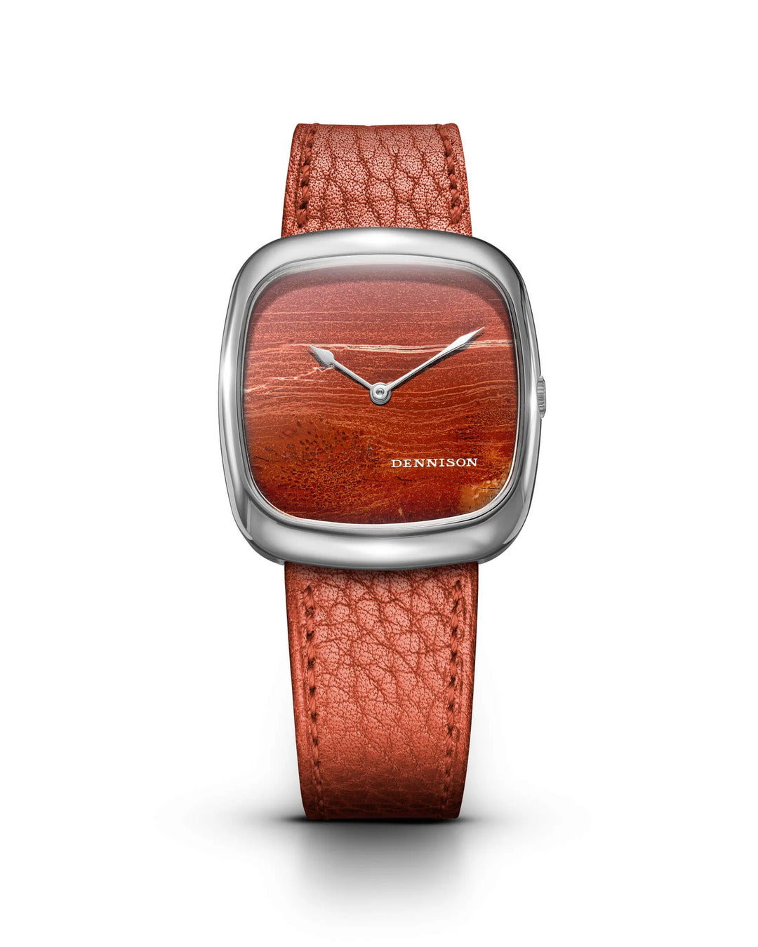 Dennison Watch – Natural Red Agate Stone In Steel