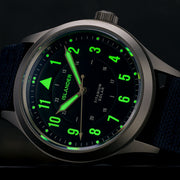 Islander Watch – Babylon HV1000 Titanium Solar Field Watch with Blue Dial