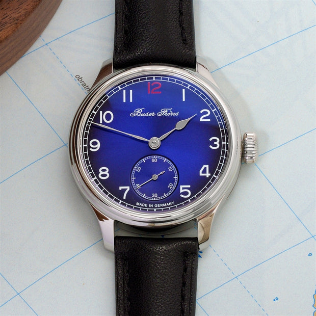 Buser Freres Marine 38 mm Arabic Blue