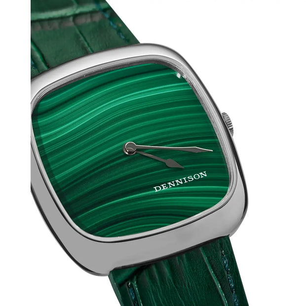 Dennison Watch – Natural Stone Malachite Stone In Steel
