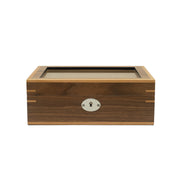 Dřevěný box na 6 hodinek – sklo