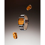 Dennison Watch – Natural Stone Tiger Eye In Steel