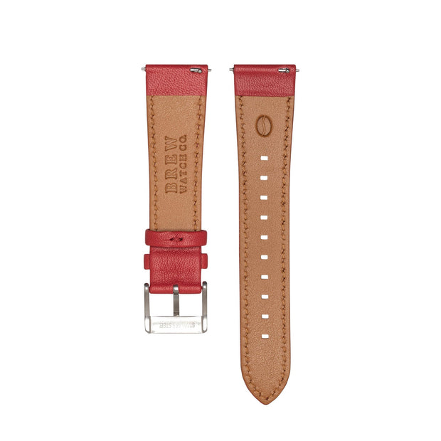 Brew Retrograph – Red Leather Strap 22 mm