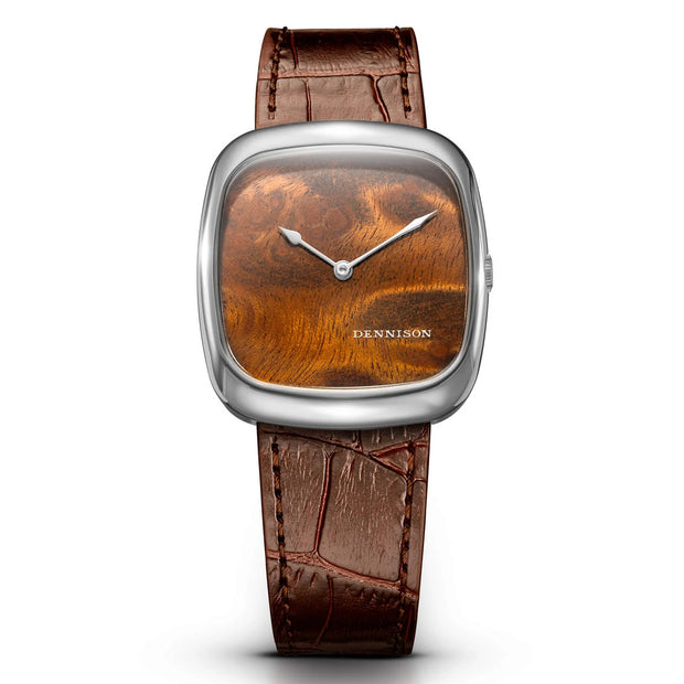 Dennison Watch – Natural Wood In Steel
