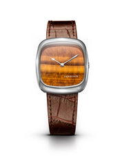 Dennison Watch – Natural Stone Tiger Eye In Steel