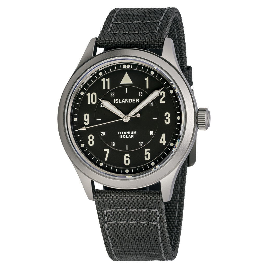 Islander Watch – Babylon HV1000 Titanium Solar Field Watch with Charcoal Dial