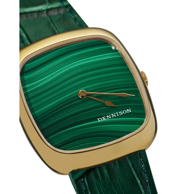 Dennison Watch – Natural Stone Malachite Stone In Gold