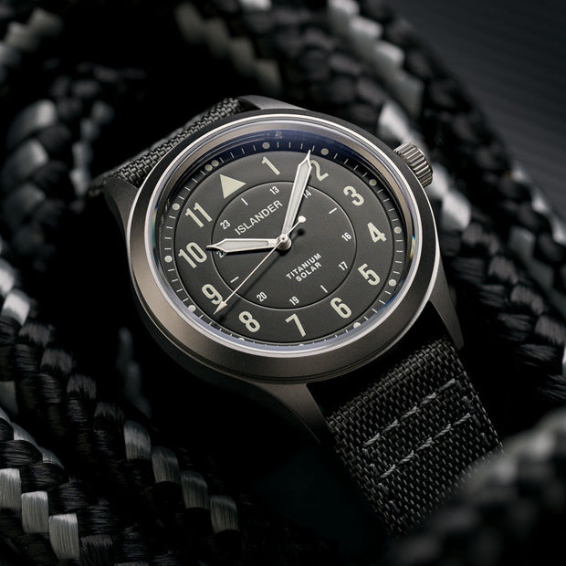 Islander Watch – Babylon HV1000 Titanium Solar Field Watch with Charcoal Dial