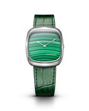 Dennison Watch – Natural Stone Malachite Stone In Steel
