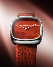 Dennison Watch – Natural Red Agate Stone In Steel
