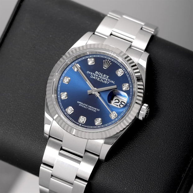 Rolex Datejust 36 – Ref. 126234-0038 – Blue Dial, Diamond – Komise