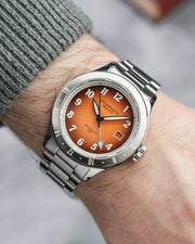 Duckworth Prestex - Broadgate GMT Automatic - Orange -  Steel Bracelet