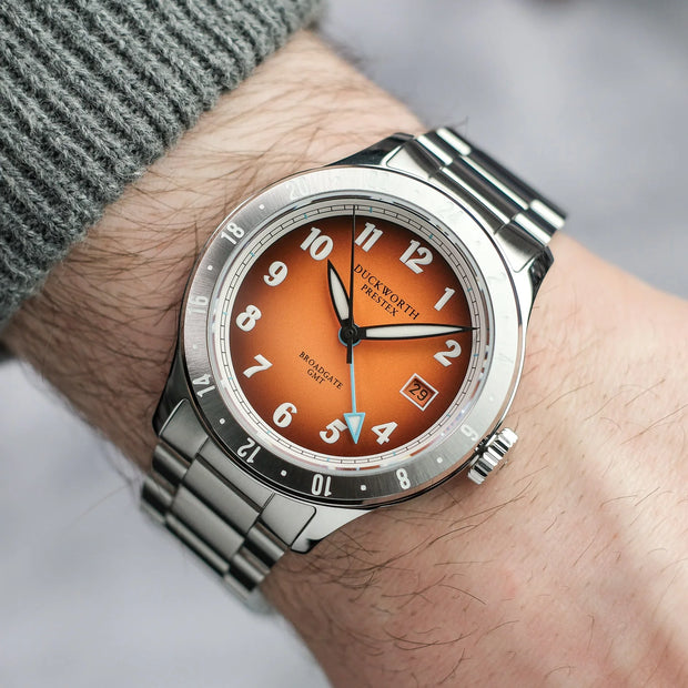Duckworth Prestex - Broadgate GMT Automatic - Orange - Steel Bracelet