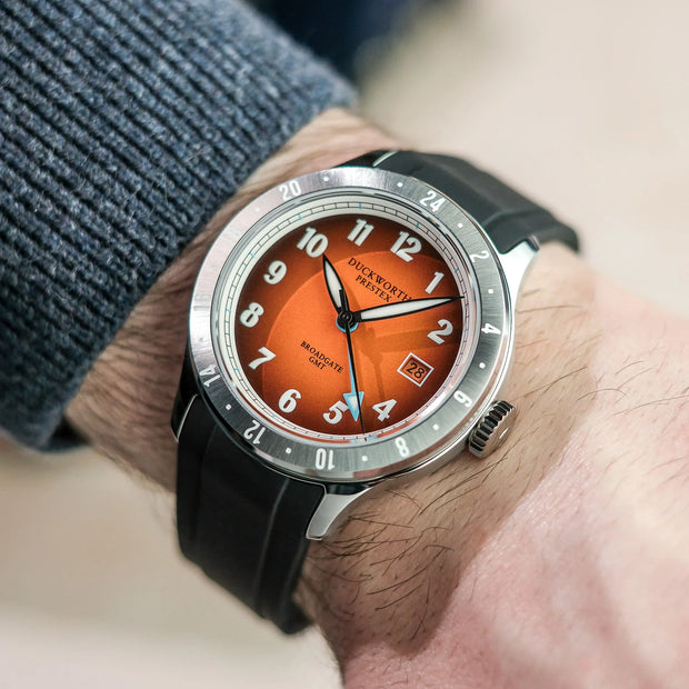 Duckworth Prestex - Broadgate GMT Automatic - Orange - Black FKM