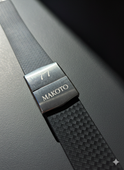 Makoto FKM Strap with Spring Clasp, Black, 20mm
