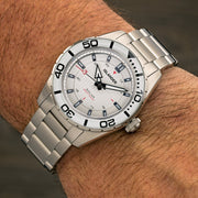 Islander Watch – Saltaire 38mm Solar Dive Watch with Pure White Dial #ISL-281