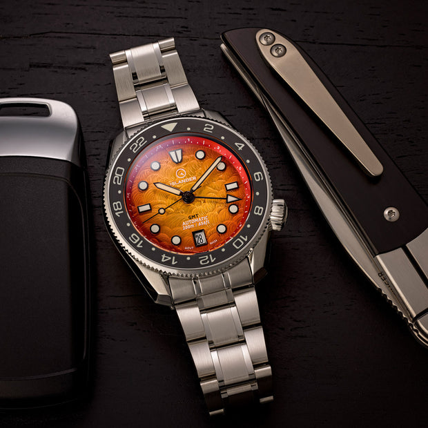 Islander Watch – JFK Automatic GMT Orange Sunset #ISL-356