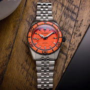 Islander Watch – Saltaire 38mm Solar Dive Watch with Orange Dial #ISL-358