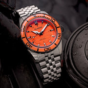 Islander Watch – Saltaire 38mm Solar Dive Watch with Orange Dial #ISL-358