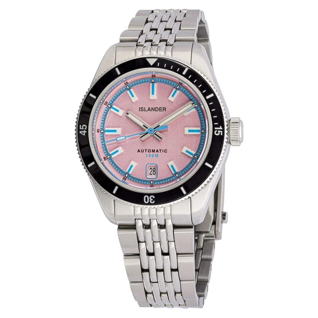 Islander Watch – Port Jefferson Skin Diver Automatic Watch with Miami Pink Dial #ISL-372