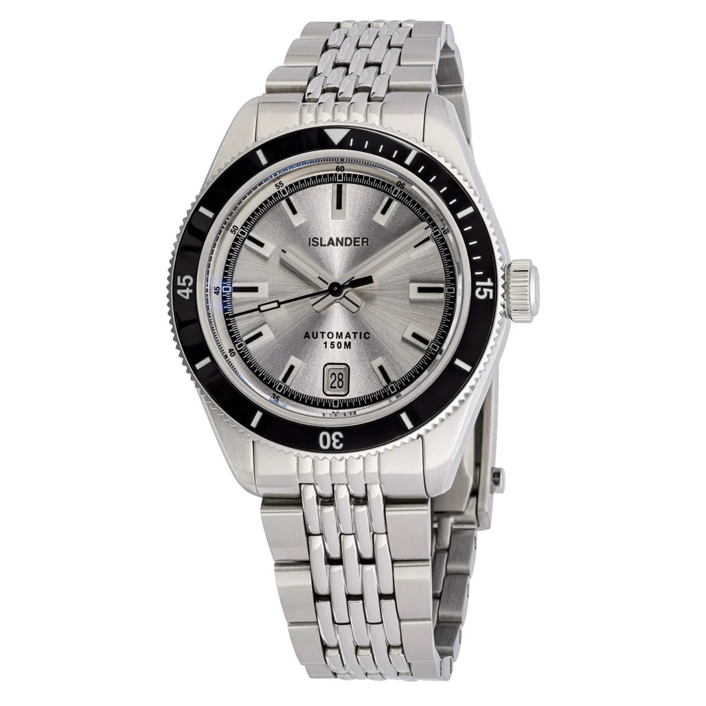 Islander Watch – Port Jefferson Skin Diver Automatic Watch with Silver Dial #ISL-374