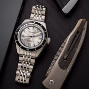 Islander Watch – Port Jefferson Skin Diver Automatic Watch with Silver Dial #ISL-374