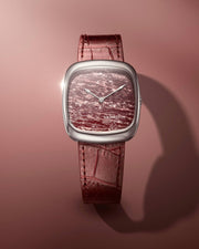 Dennison Watch – Natural Rubellite Stone In Steel