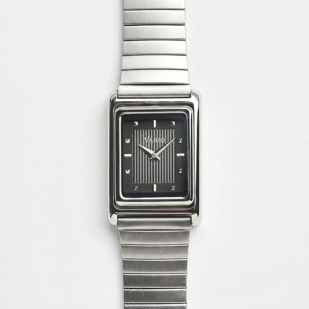 Vario VERSA Reversible Single Time Black Tuxedo Automatic Watch with FLEXI Bracelet
