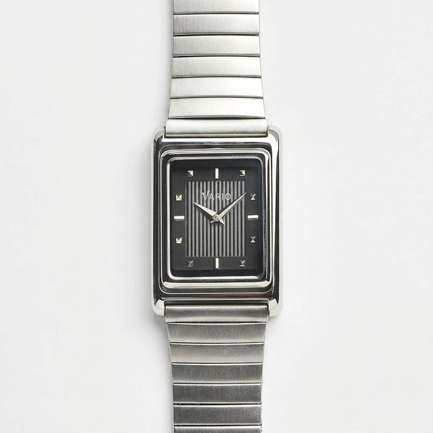 Vario VERSA Reversible Single Time Black Tuxedo Automatic Watch with FLEXI Bracelet
