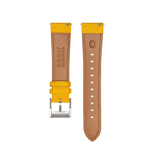 Brew Retrograph – Yellow Leather Strap 22 mm