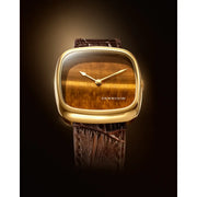 Dennison Watch – Natural Stone Tiger Eye In Gold