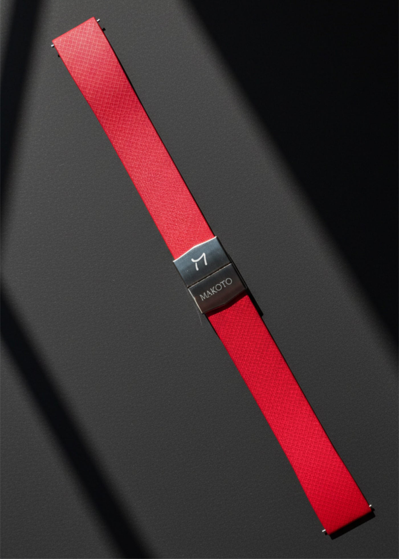 Makoto FKM Strap with Spring Buckle, Red, 20 mm