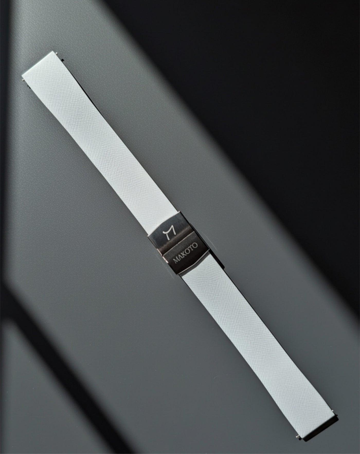 Makoto FKM Strap with Spring Clasp, White, 20mm