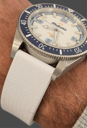 Makoto FKM Strap with Spring Clasp, White, 20mm