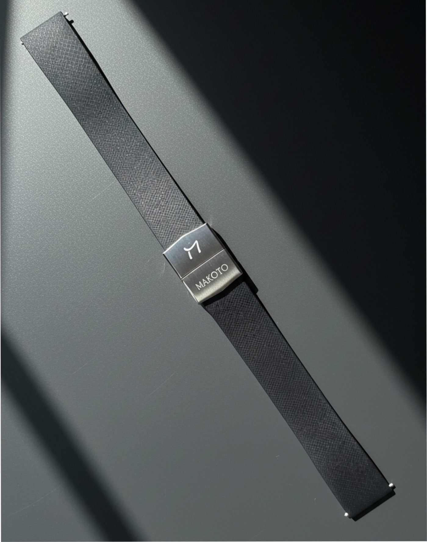 Makoto FKM Strap with Spring Clasp, Black, 20mm