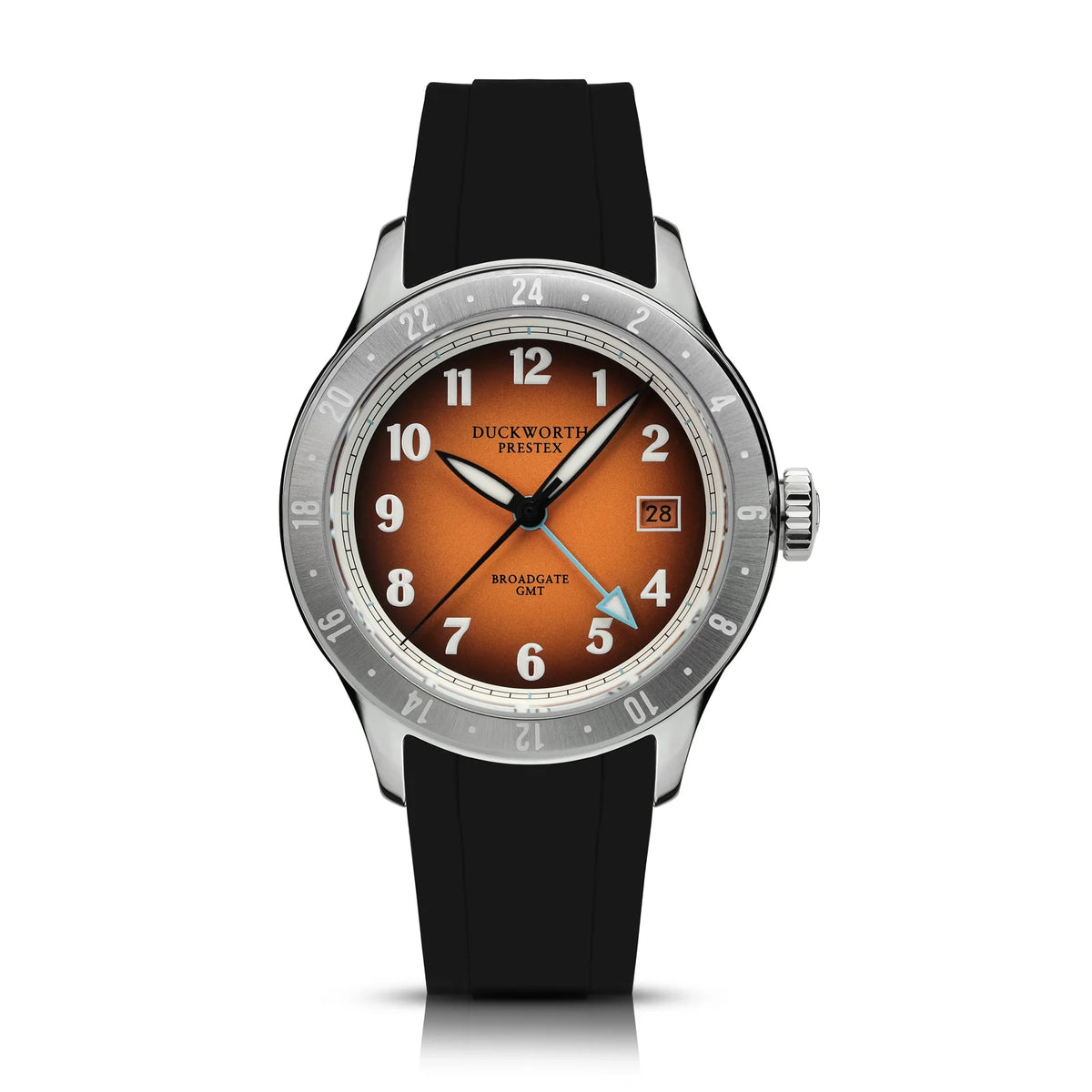 Duckworth Prestex - Broadgate GMT Automatic - Orange - Black FKM