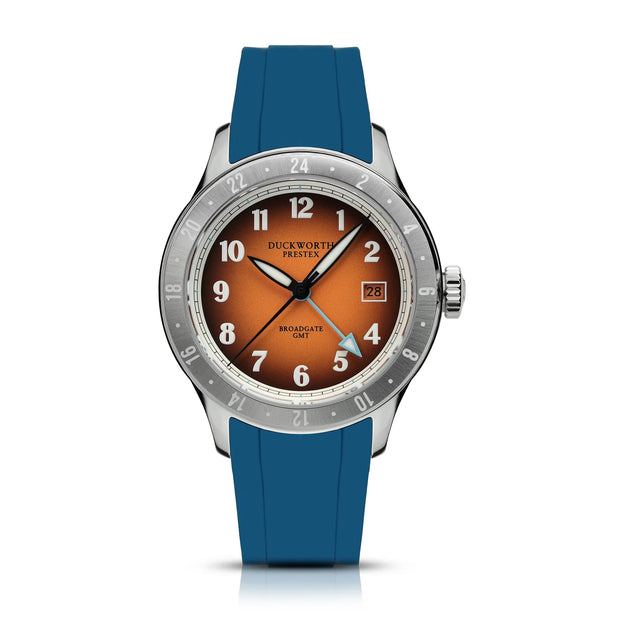 Duckworth Prestex - Broadgate GMT Automatic - Orange - Blue FKM