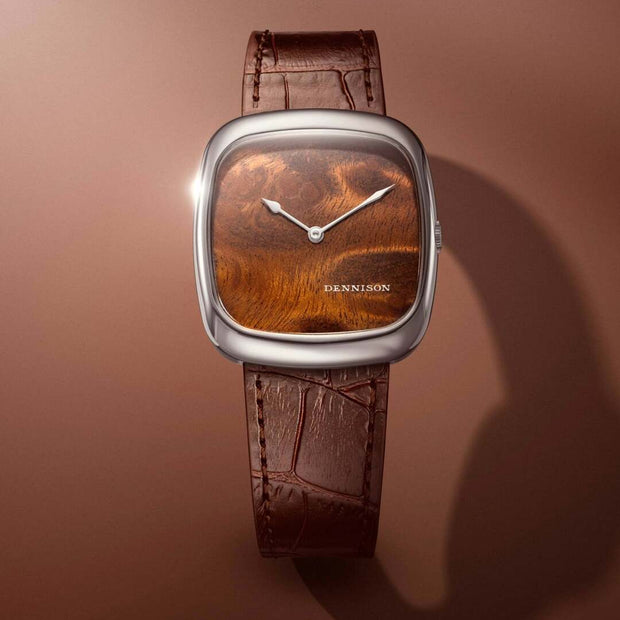 Dennison Watch – Natural Wood In Steel