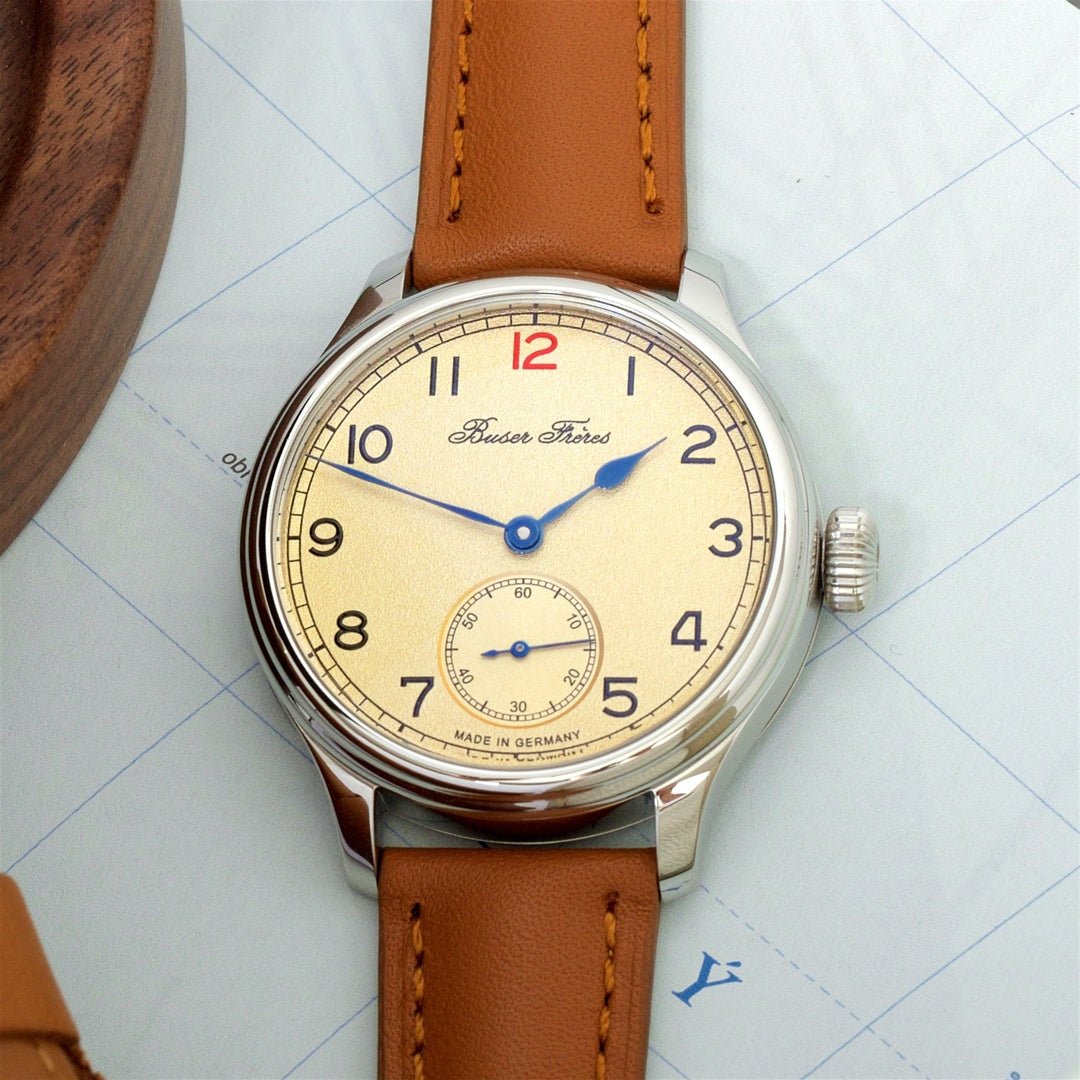 Buser Freres Marine 38 mm Arabic Gold