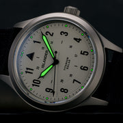 Islander Watch – Babylon HV1000 Titanium Solar Field Watch with White Dial