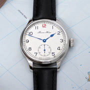Buser Freres Marine 38 mm Arabic White