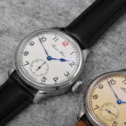 Buser Freres Marine 38 mm Arabic White