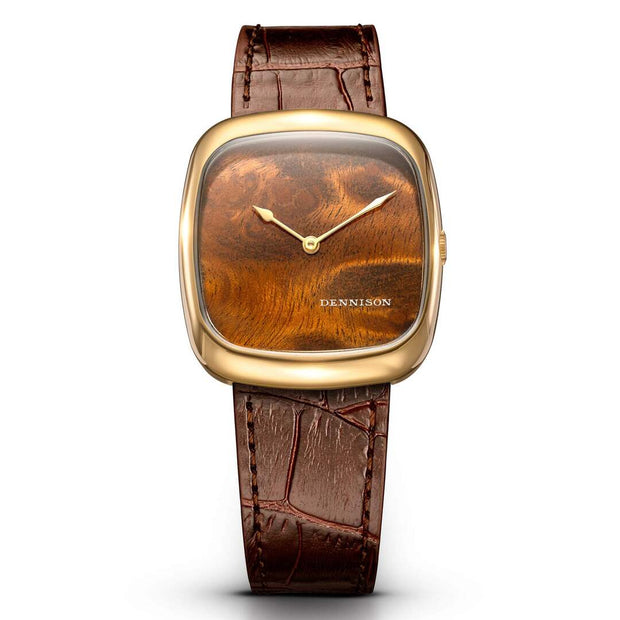 Dennison Watch – Natural Wood in Gold